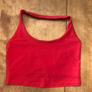 Vibrant red Athleta halter sports bra. Excellent condition